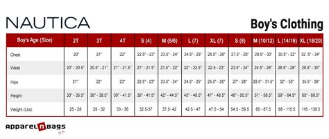 nautica pants size chart.